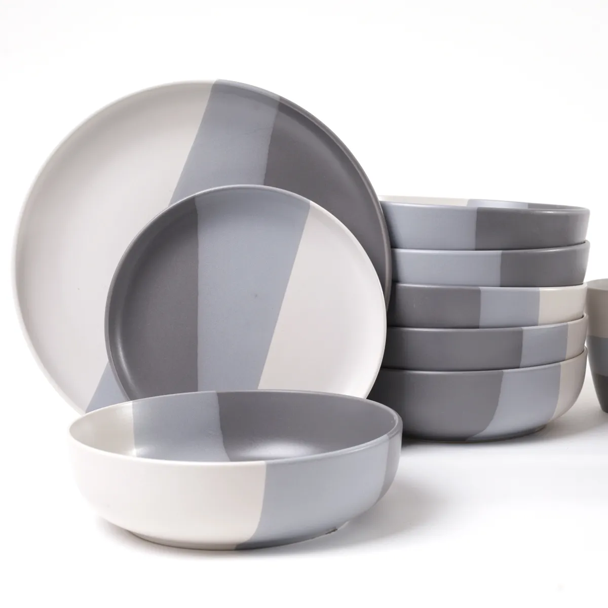 SET VAJILLA RIPLEY HOME FRANJAS 24 PZS GRIS - 6
