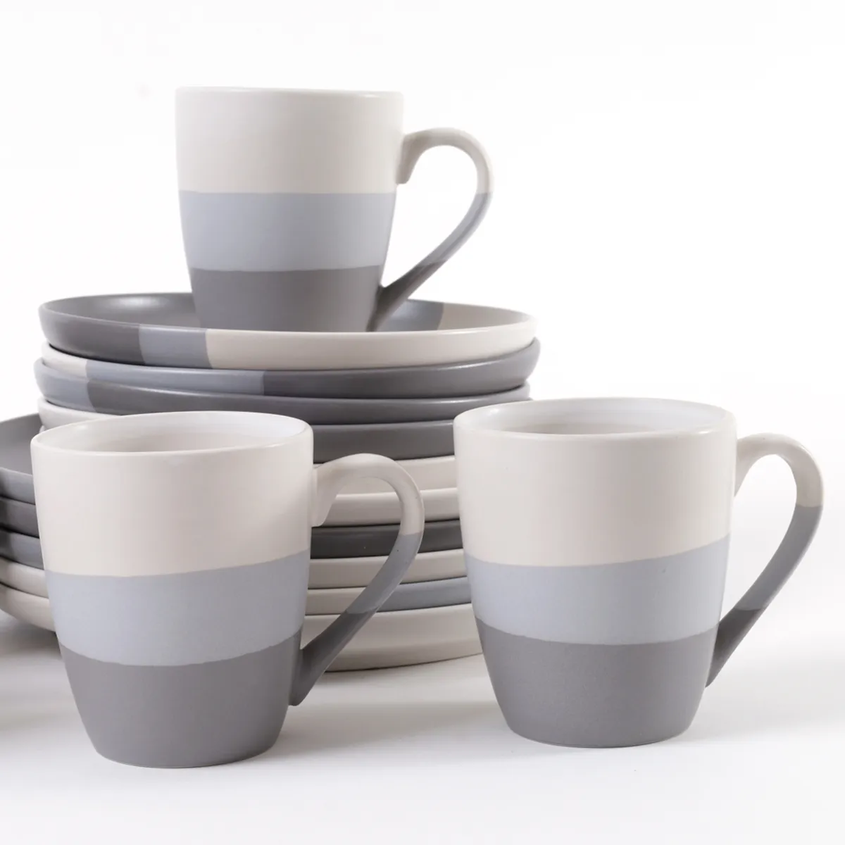 SET VAJILLA RIPLEY HOME FRANJAS 24 PZS GRIS - 7