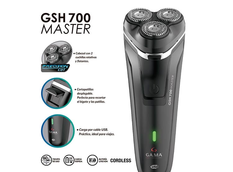 AFEITADORA INALÁMBRICA GAMA GSH 700 MASTER USB - 5