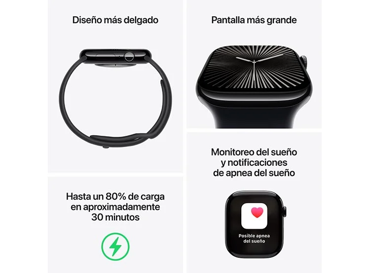 APPLE WATCH SERIE 10 46MM PLATA ALUMINIO CORREA DEPORTIVA M/L - 3