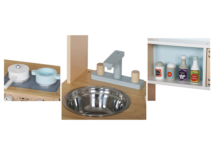 COCINA MONTESSORI CELESTE + ACCESORIOS - 4