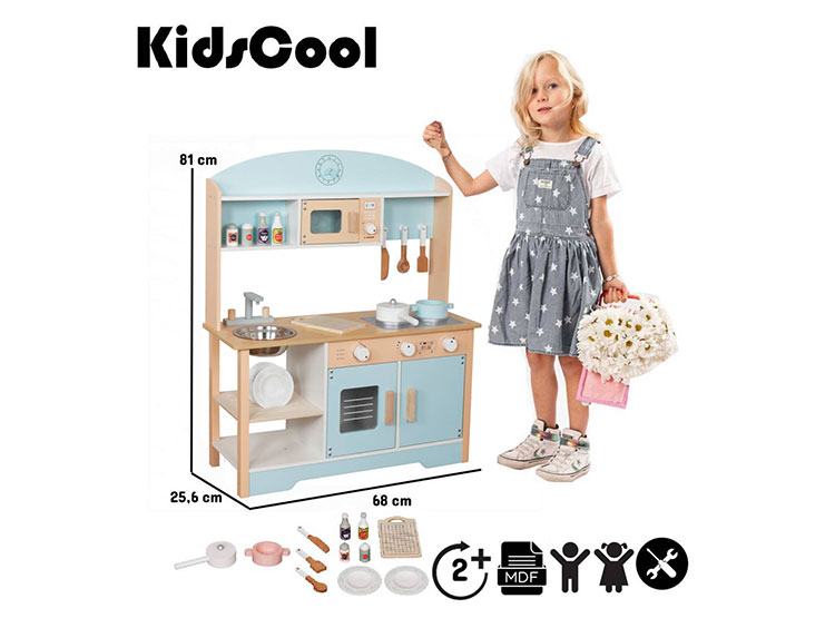COCINA MONTESSORI CELESTE + ACCESORIOS - 6