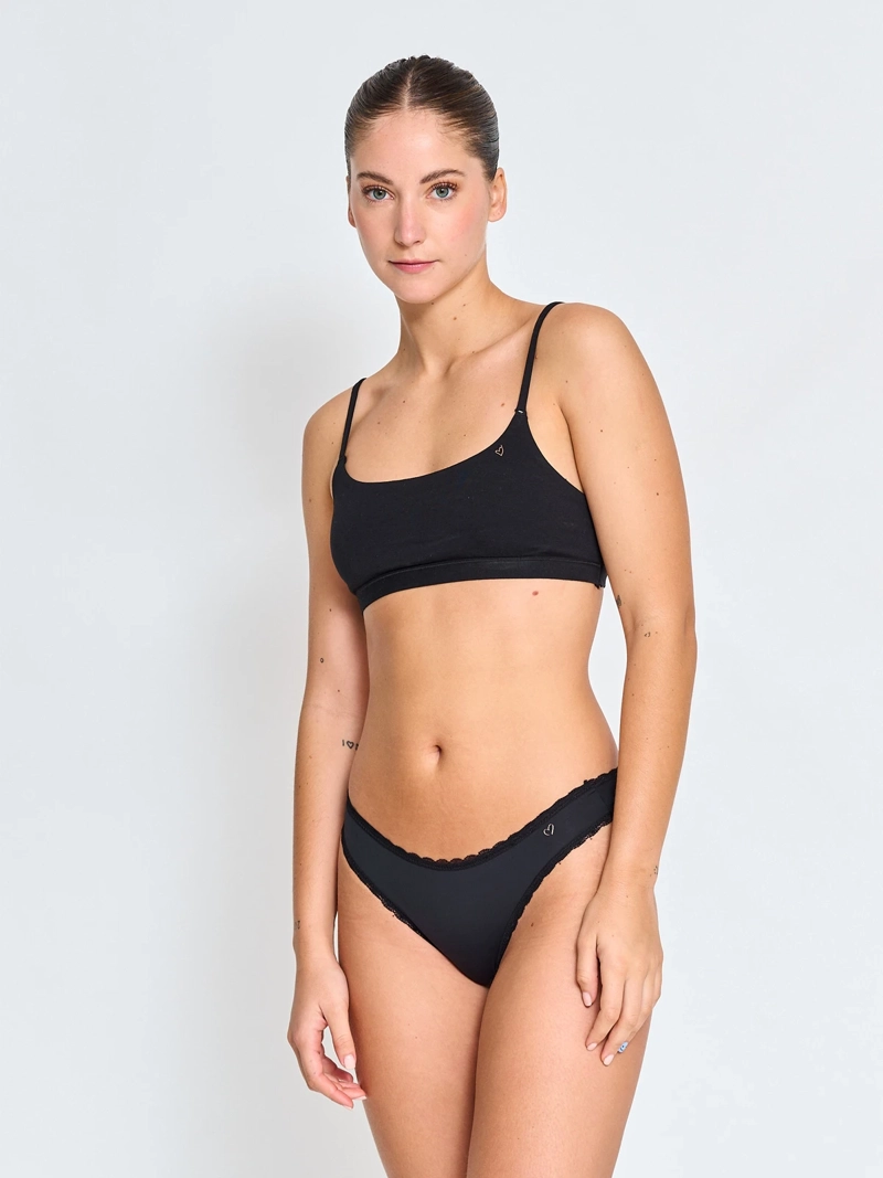 PACK 3 CALZONES COLALESS MICROFIBRA ENCAJE MUJER INDEX NEGRO 324-613 - 4