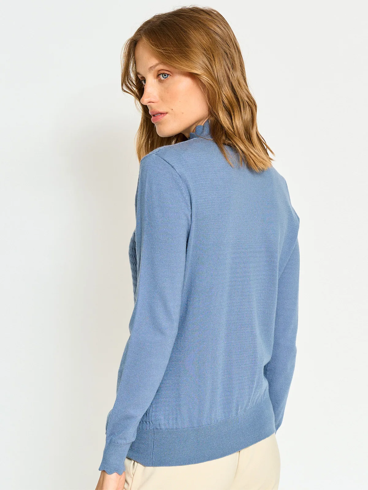 SWEATER MANGA LARGA MUJER CACHAREL CUELLO ALTO TEXTURA - 2