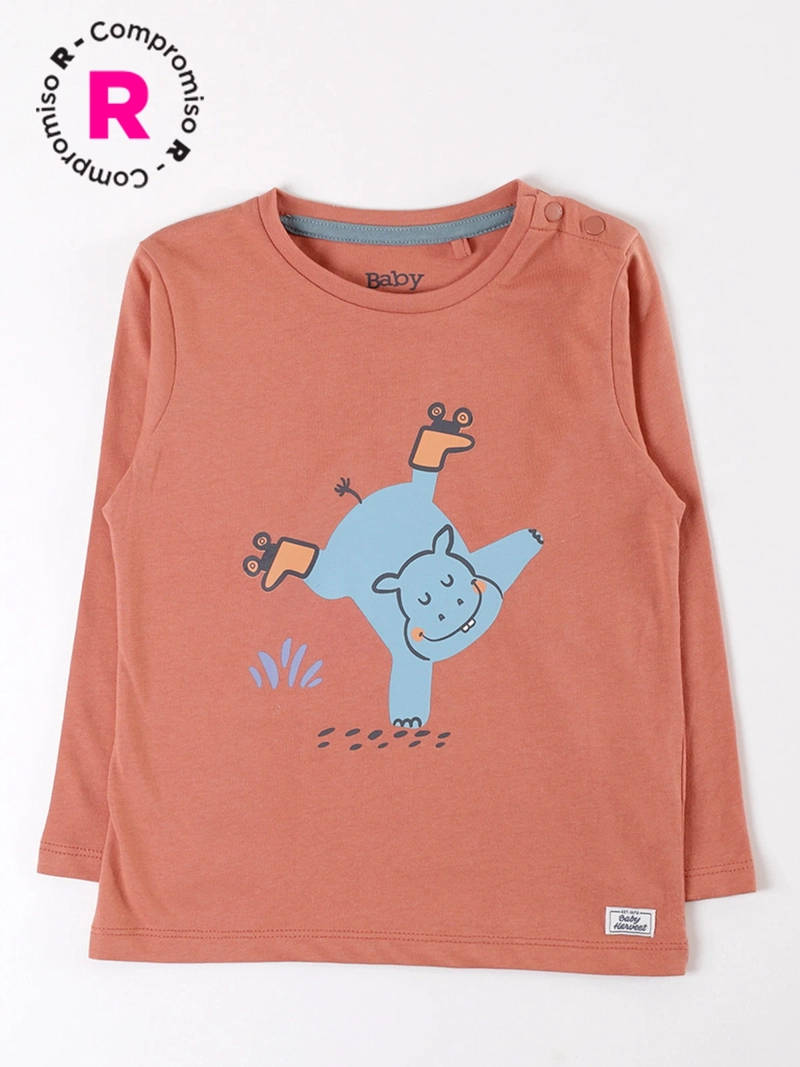 POLERA MANGA LARGA ALGODÓN NIÑO BABY HARVEST BASICA ESTAMPADA - 1