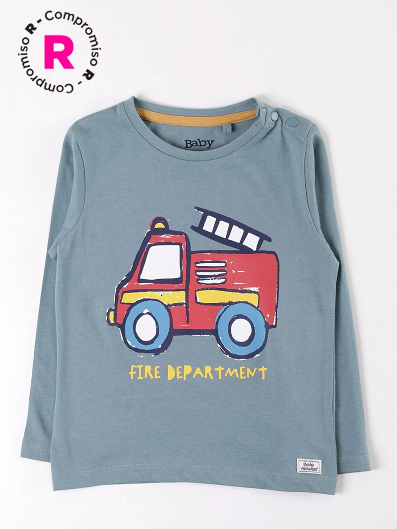 POLERA MANGA LARGA ALGODÓN NIÑO BABY HARVEST BASICA ESTAMPADA - 1