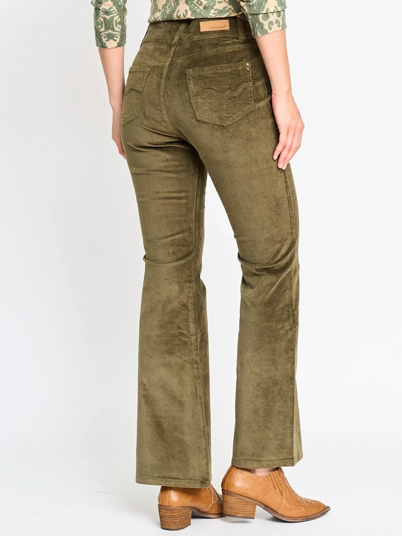 PANTALÓN ALGODÓN FLARE MUJER TATIENNE TERCIOPELO  - 3
