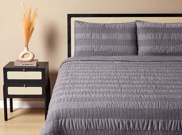 CUBRECAMAS MAISON LINETT LINES KING GRIS - 1