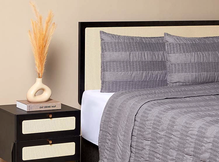 CUBRECAMAS MAISON LINETT LINES KING GRIS - 2