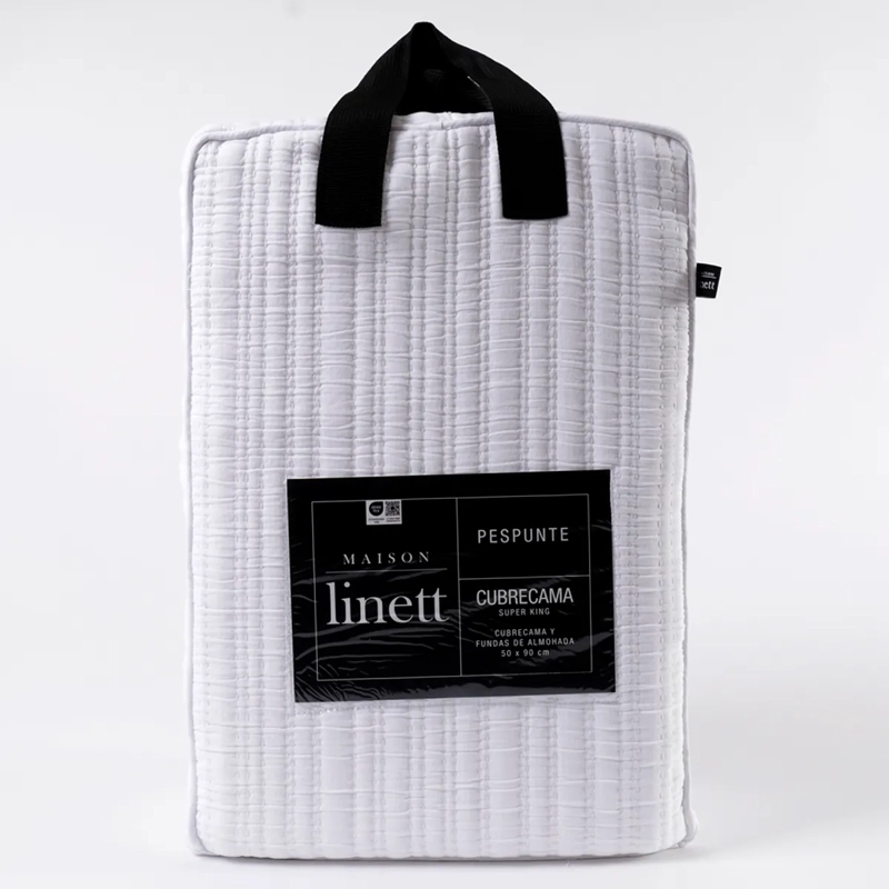 CUBRECAMA MAISON LINETT STITCHING SÚPER KING BLANCO - 4