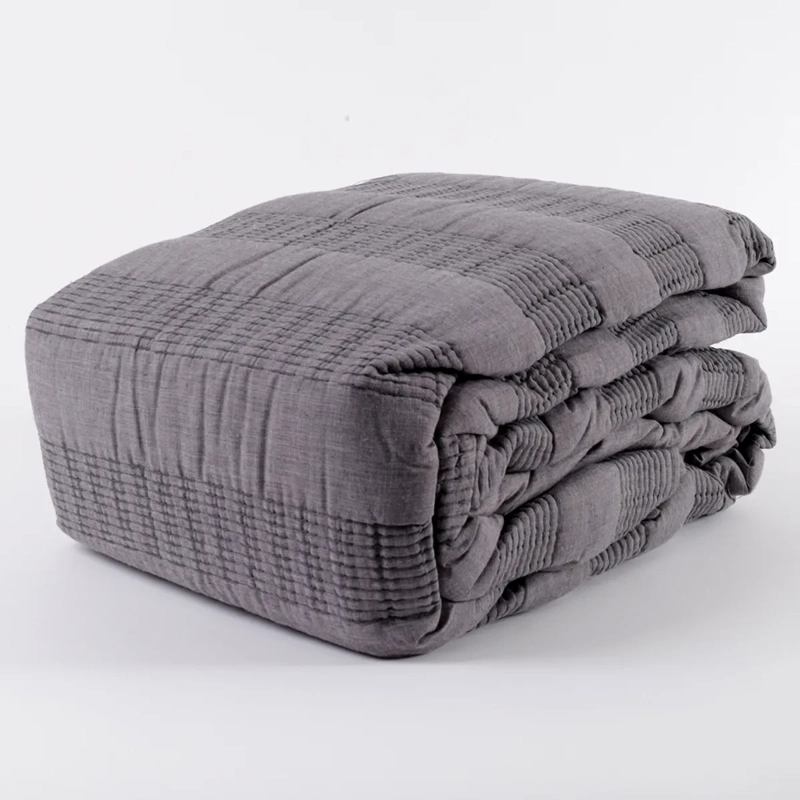CUBRECAMA MAISON LINETT RIPLEY HOME LÍNEAS SÚPER KING GRIS - 1