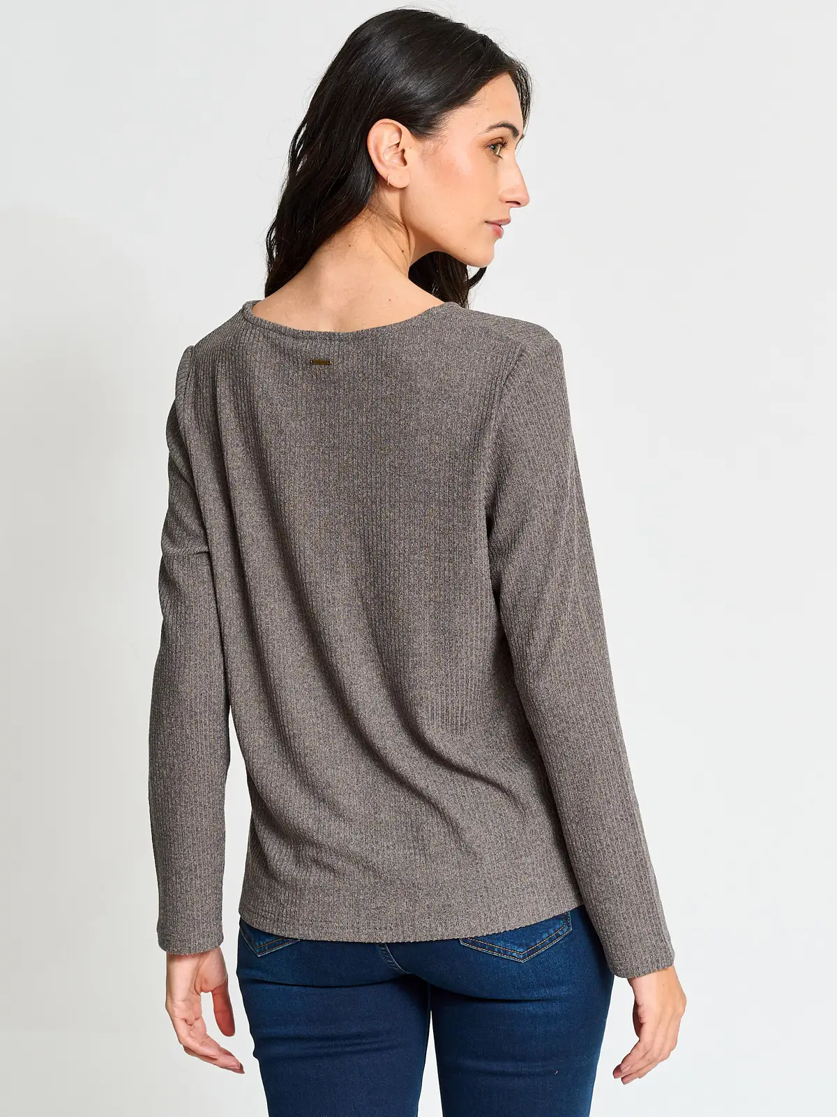 POLERA MANGA LARGA MUJER AZIZ BÁSICA - 2
