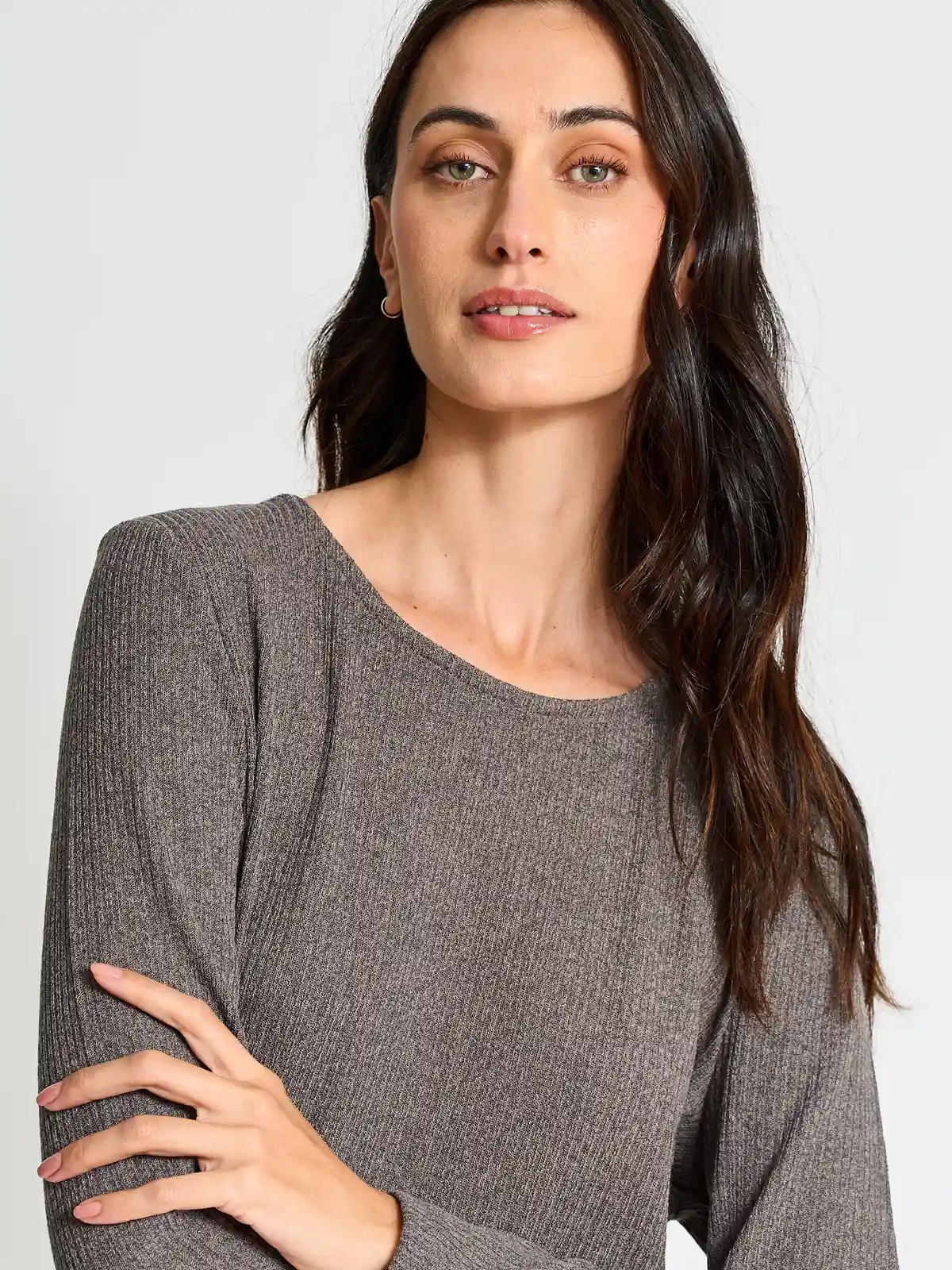 POLERA MANGA LARGA MUJER AZIZ BÁSICA - 3