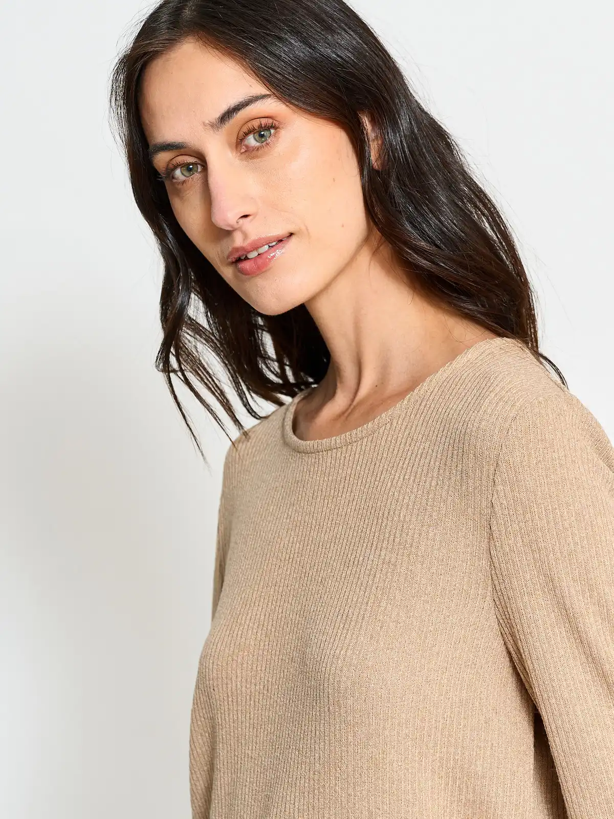 POLERA MANGA LARGA MUJER AZIZ BÁSICA - 3