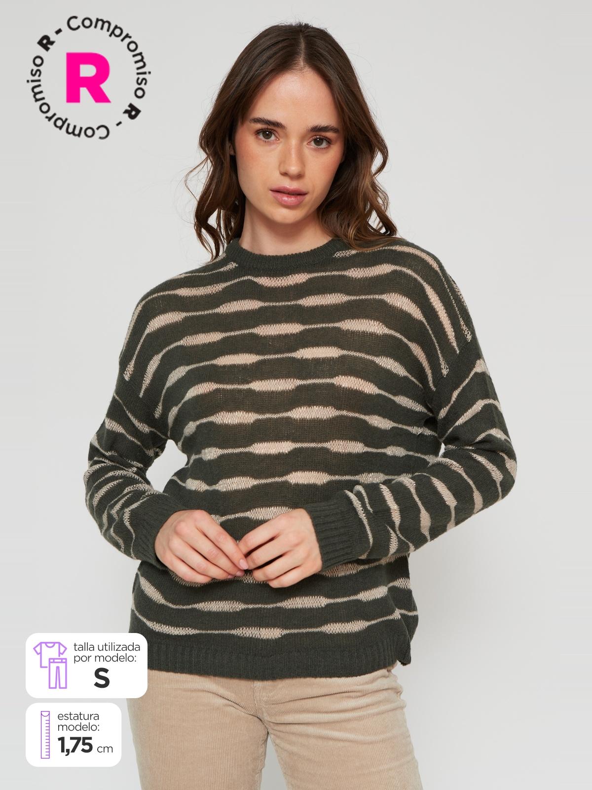 SWEATER MUJER TATIENNE CUELLO REDONDO LÍNEAS