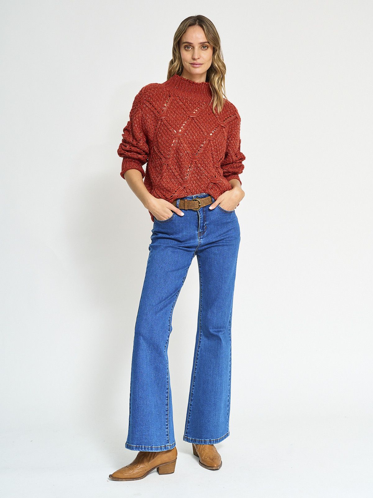 SWEATER MUJER TATIENNE ROMBOS PUNTO CRUZ - 4