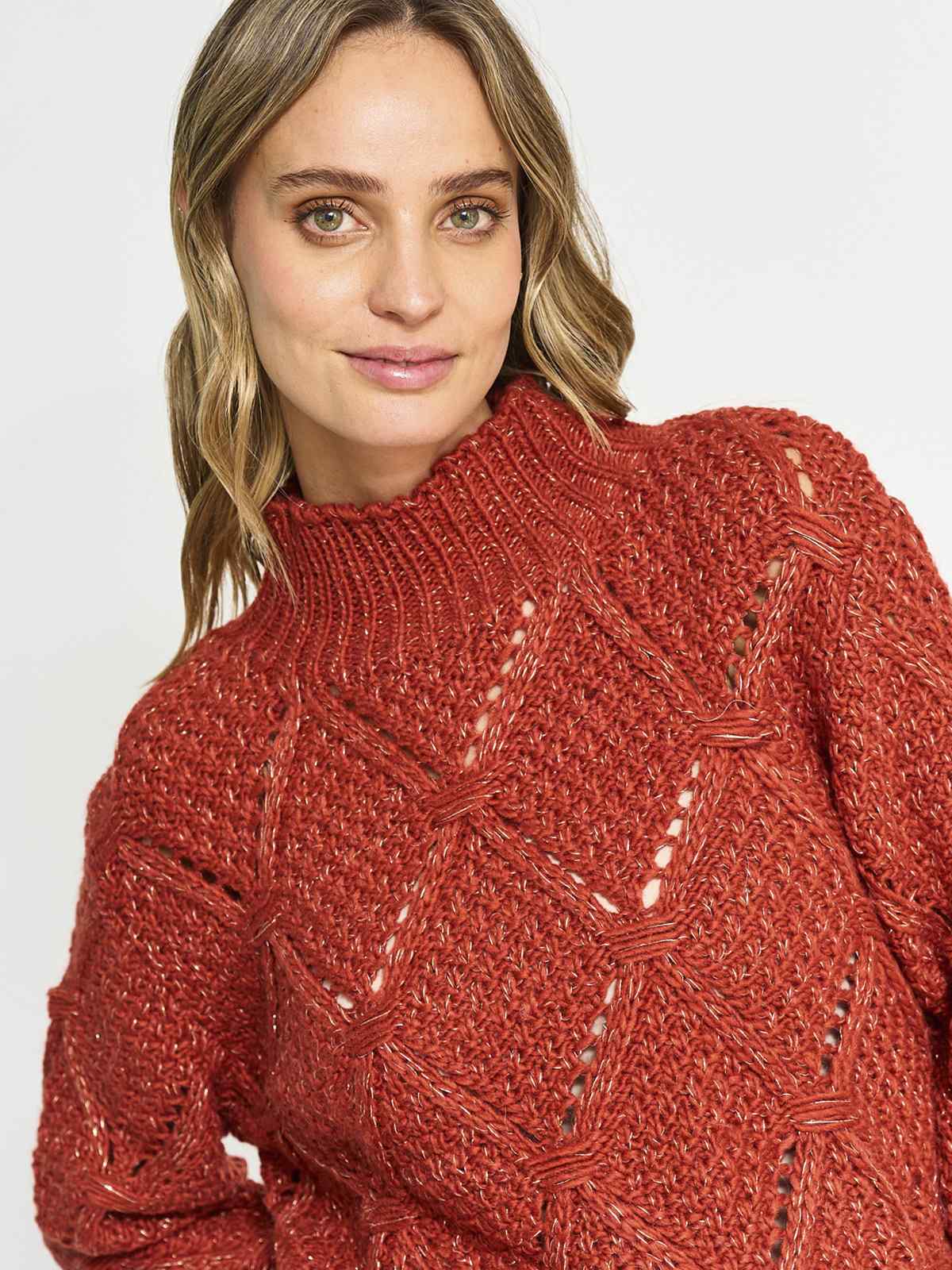 SWEATER MUJER TATIENNE ROMBOS PUNTO CRUZ - 3