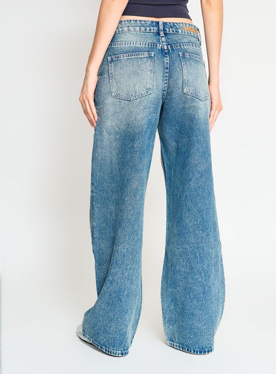 JEANS ALGODÓN WIDE LEG MUJER INDEX TIRO BAJO - 3