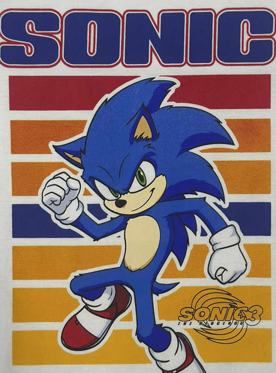 POLERA MANGA CORTA ALGODÓN NIÑO SONIC BLANCO - 4