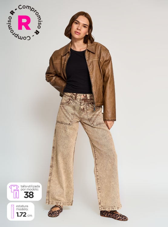 JEANS ALGODÓN WIDE LEG MUJER BARBADOS - 1