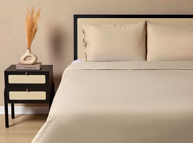 FUNDA DE PLUMÓN MAISON LINETT LINO KING TAUPE - 1