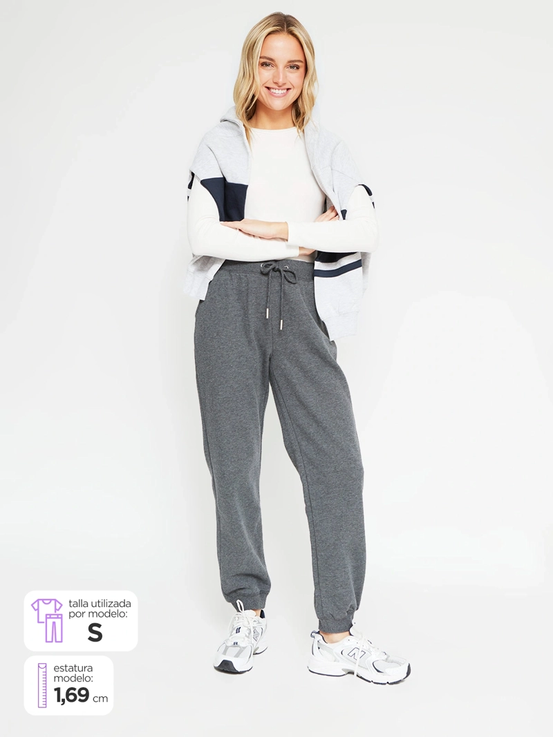 PANTALÓN MUJER INDEX BUZO ALGODÓN - 1