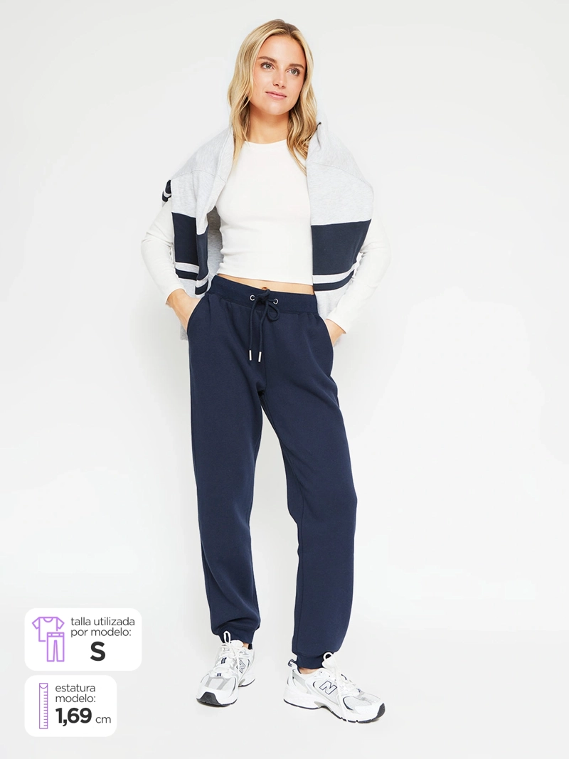 PANTALÓN MUJER INDEX BUZO ALGODÓN - 1
