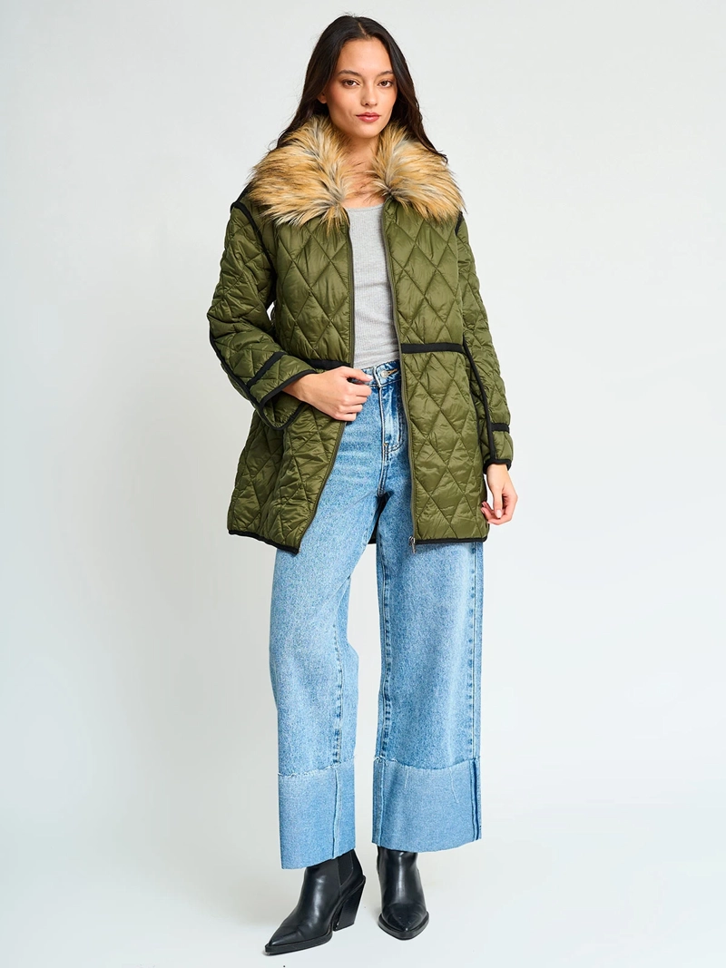 PARKA MUJER BARBADOS CAPUCHA PIEL - 4