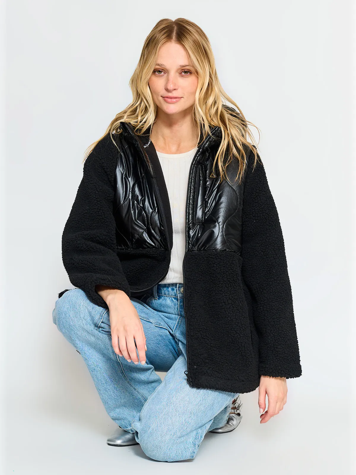 POLERÓN MANGA 3/4 SHERPA MUJER BARBADOS NEGRO - 4