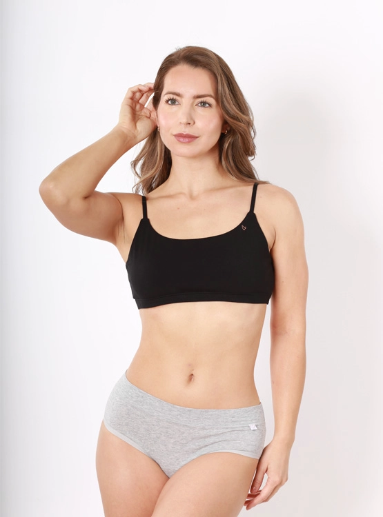 PACK 2 SOSTÉN BRALETTE ALGODÓN MUJER INDEX NEGRO STNP224-652 - 1