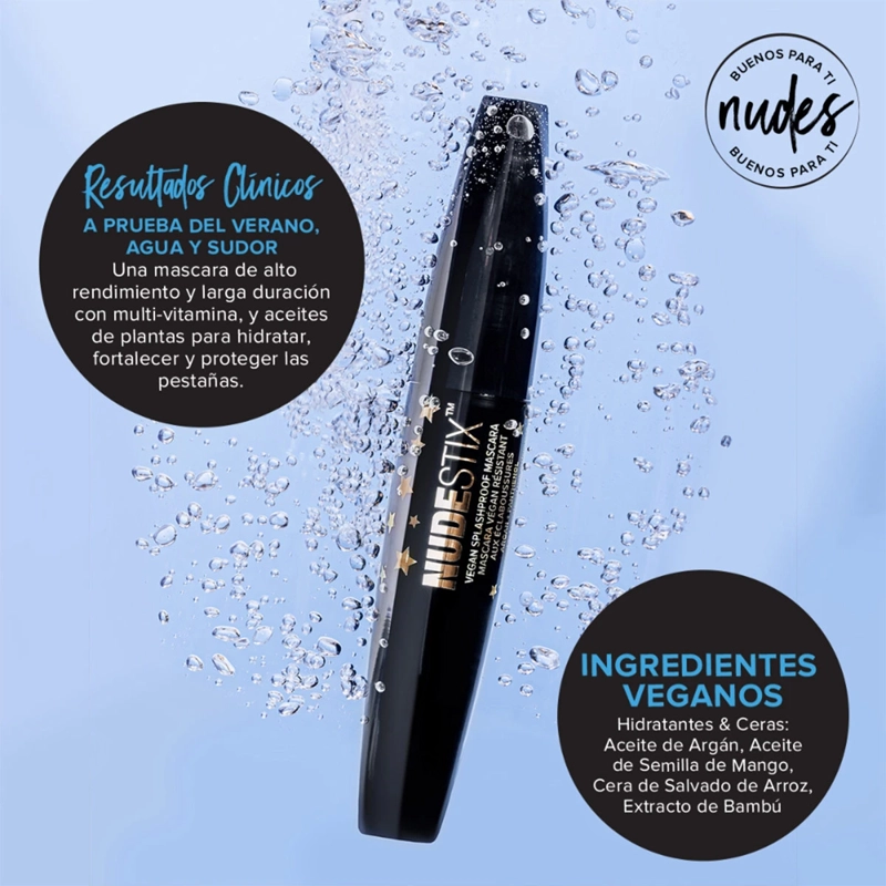 MÁSCARA DE PESTAÑAS NUDESTIX VEGAN SPLASHPROOF 12 ML - 3