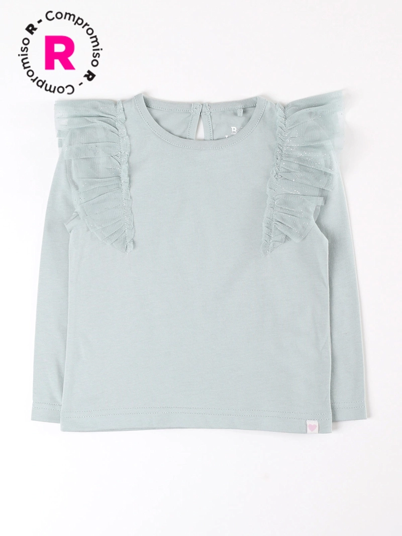 POLERA ALGODÓN NIÑA BABY HARVEST APLICACIÓN TUL VUELOS - 1