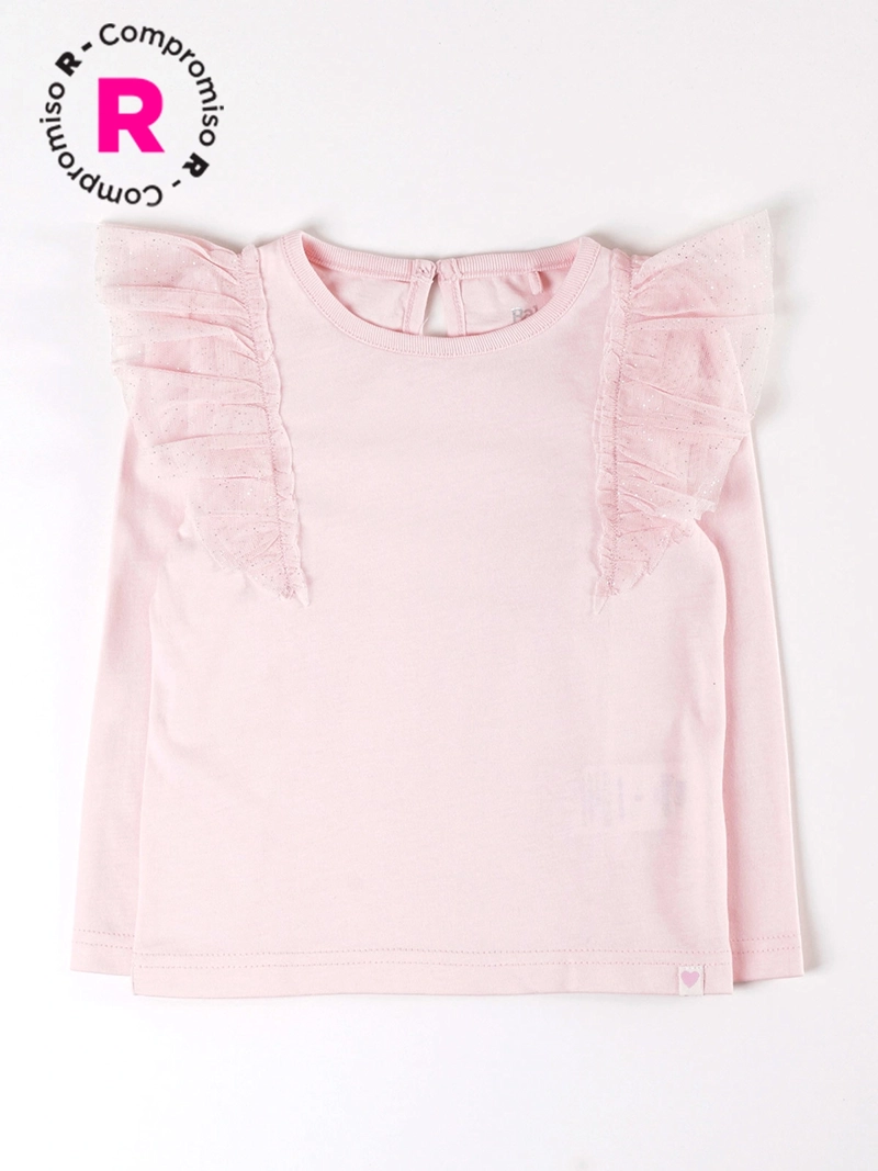 POLERA ALGODÓN NIÑA BABY HARVEST APLICACIÓN TUL VUELOS - 1