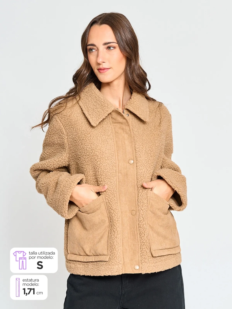 CHAQUETA SHERPA MUJER AEROPOSTALE BONDED - 1