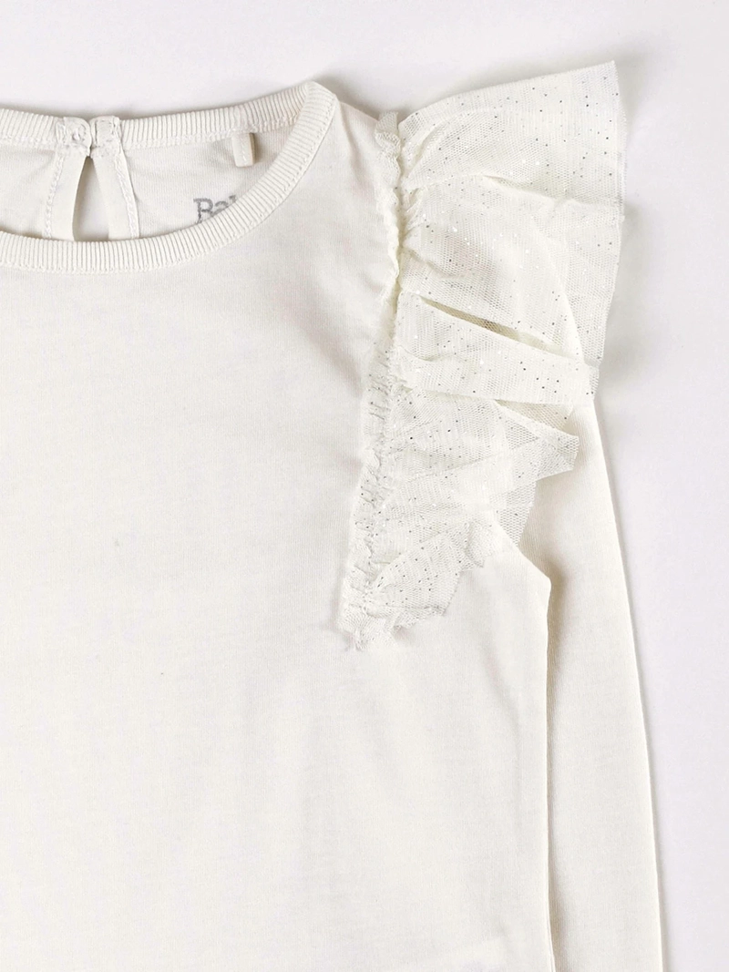 POLERA ALGODÓN NIÑA BABY HARVEST APLICACIÓN TUL VUELOS - 3