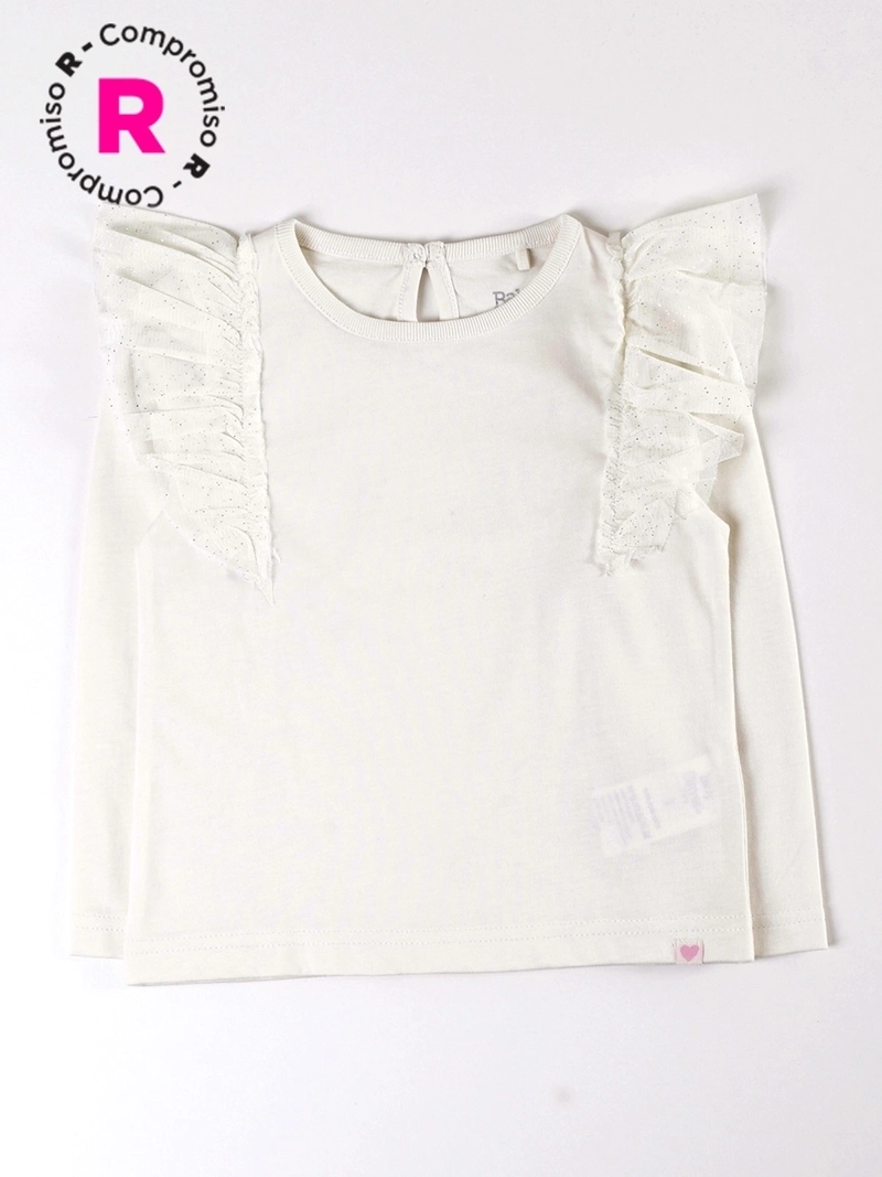 POLERA ALGODÓN NIÑA BABY HARVEST APLICACIÓN TUL VUELOS - 1