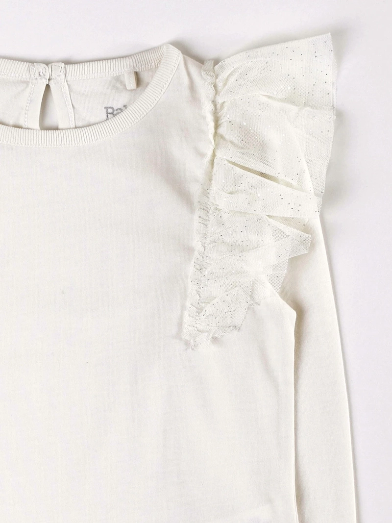 POLERA ALGODÓN NIÑA BABY HARVEST APLICACIÓN TUL VUELOS - 3