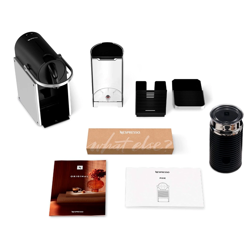 CAFETERA NESPRESSO PIXIE SILVER O.7 LT + ESPUMADOR AEROCCINO - 11