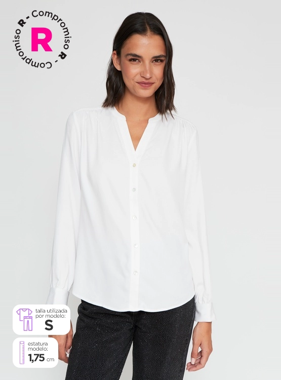 BLUSA MANGA LARGA MUJER MARQUIS CUELLO MAO - 1