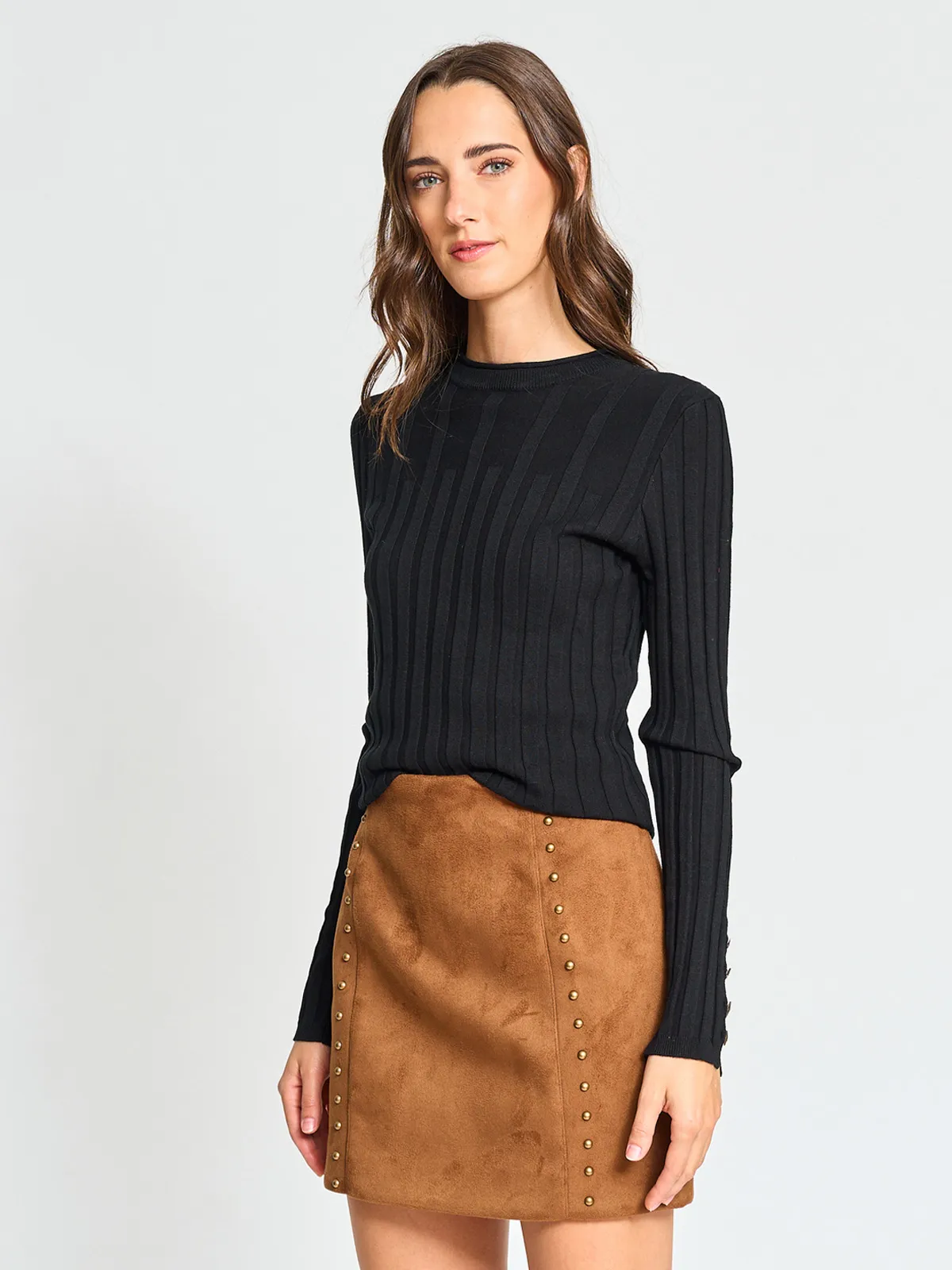 FALDA CORTA SUEDE MUJER BARBADOS TACHAS - 2