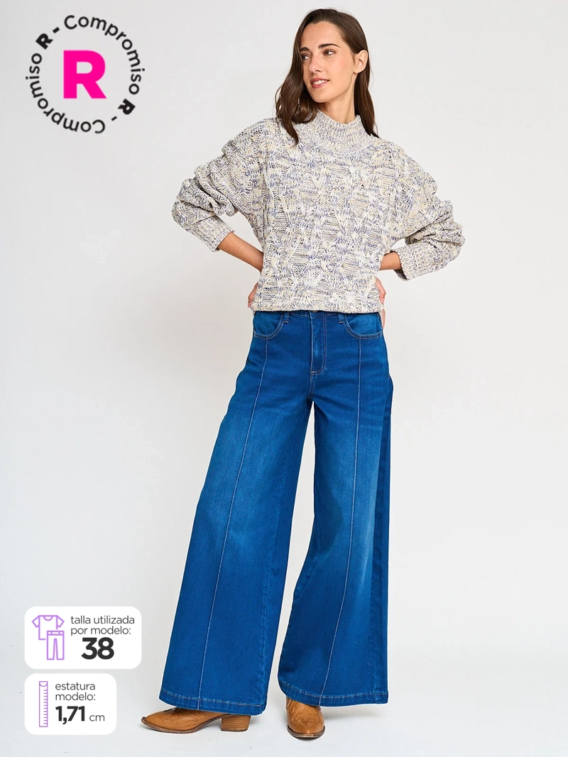 JEANS ALGODÓN WIDE LEG MUJER BARBADOS - 1