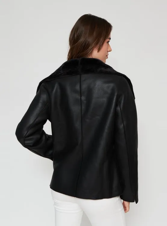 CHAQUETA MUJER CACHAREL ECOCUERO PIEL INTERIOR - 3