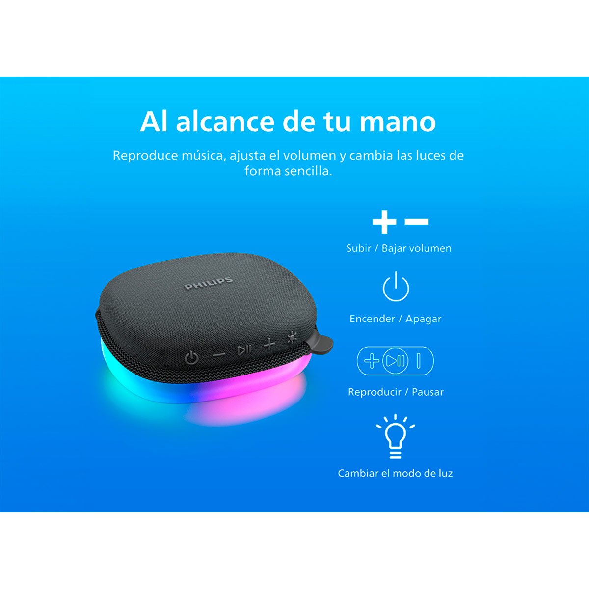 PARLANTE BLUETOOTH PHILIPS TAS2307 CON LUCES - 11