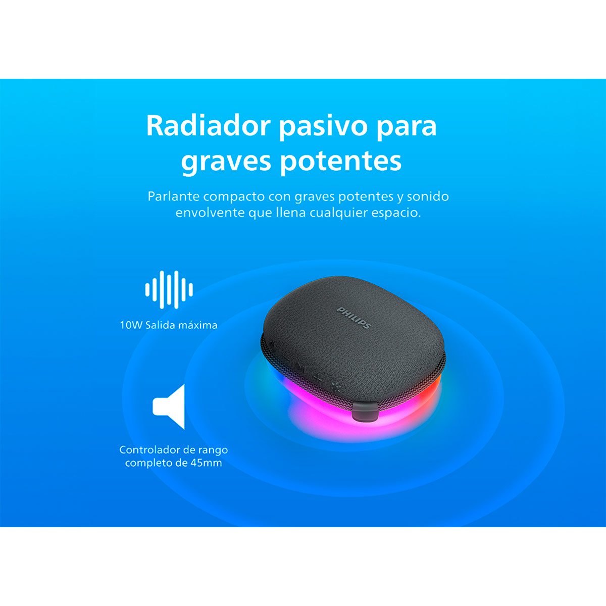 PARLANTE BLUETOOTH PHILIPS TAS2307 CON LUCES - 5