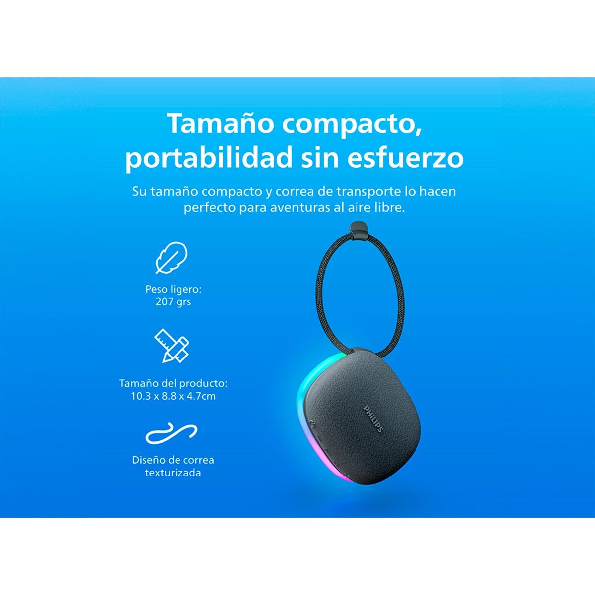 PARLANTE BLUETOOTH PHILIPS TAS2307 CON LUCES - 10