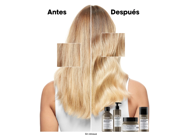 MÁSCARA ABSOLUT REPAIR LORÉAL PROFESSIONNEL MOLECULAR DE REPARACIÓN MOLECULAR PROFUNDA PARA CABELLO DAÑADO 250 ML - 7