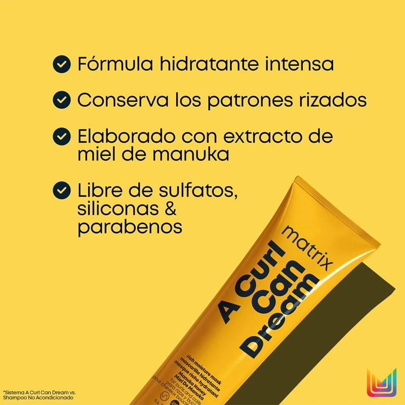 MÁSCARA CAPILAR DEFINICIÓN CABELLO RIZADO A CURL CAN DREAM 250ML MATRIX - 3