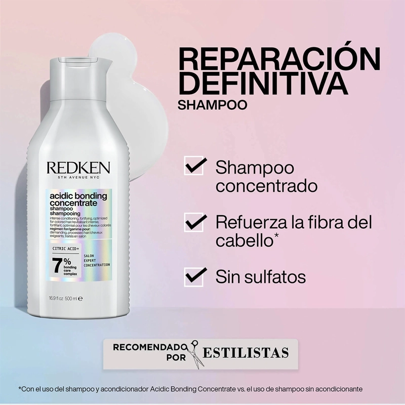 SHAMPOO XL SIN SULFATOS ABC REPARACIÓN TOTAL CABELLO DAÑADO ACIDIC BONDING CONCENTRATE 500ML REDKEN - 2