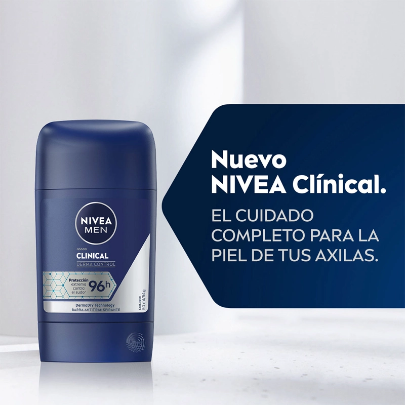 DESODORANTE EN BARRA HOMBRE NIVEA CLINICAL ANTITRANSPIRANTE 50 ML - 5