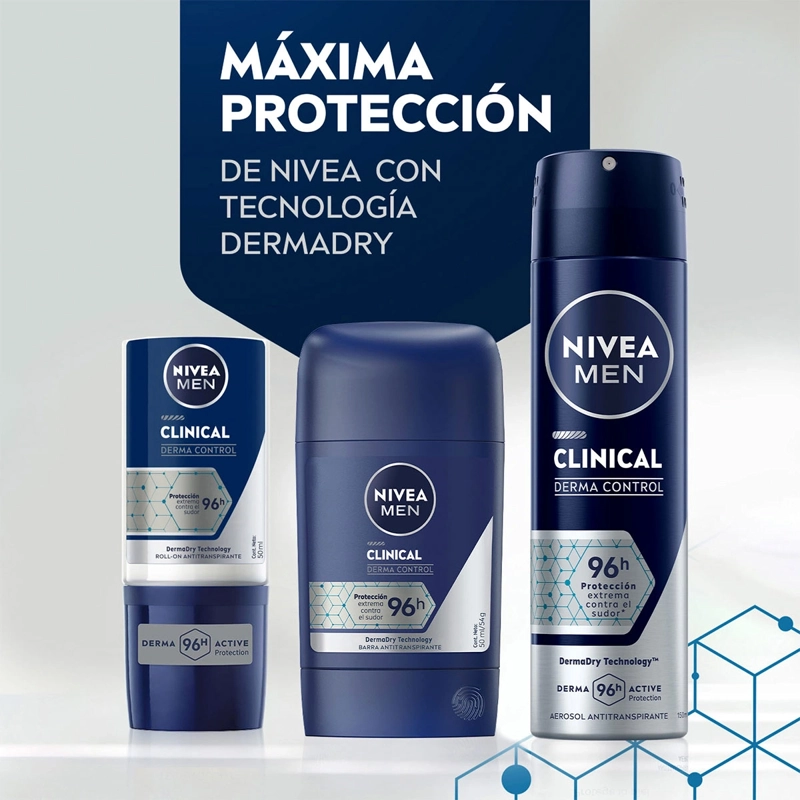 DESODORANTE EN BARRA HOMBRE NIVEA CLINICAL ANTITRANSPIRANTE 50 ML - 7